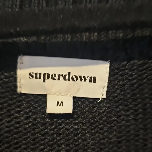 Superdown Metallic Black Crew Neck Sweater - Picture 3 of 3